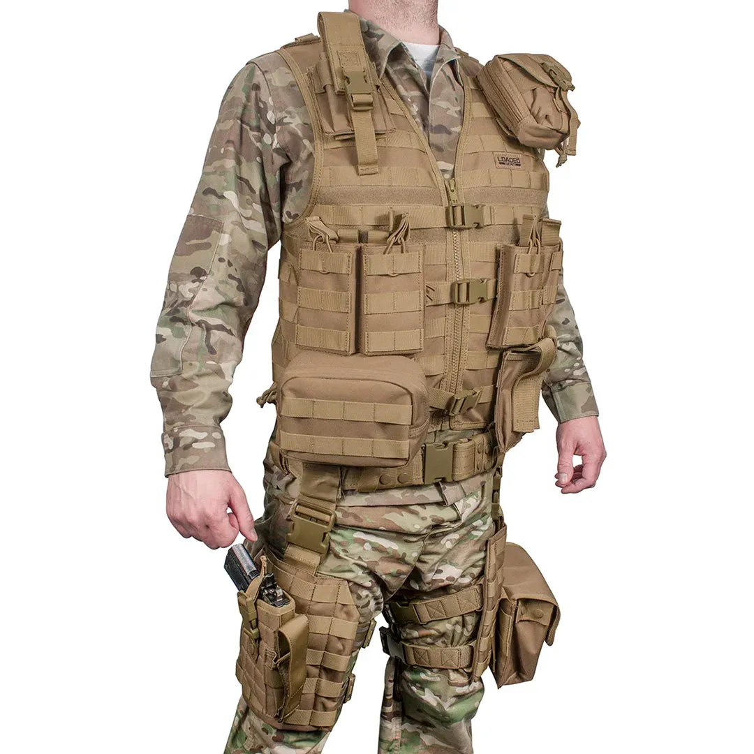 Loaded Gear VX-100 Tactical Vest and Leg Platforms | Black, OD Green, Dark Earth | BI12016, BI12330, BI12344