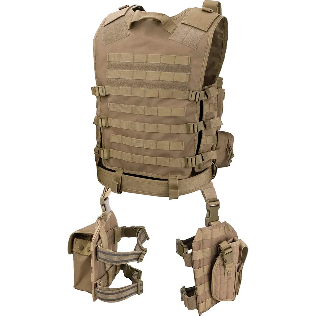 Loaded Gear VX-100 Tactical Vest and Leg Platforms | Black, OD Green, Dark Earth | BI12016, BI12330, BI12344