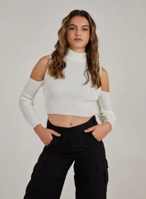 Long Sleeve Cut Out Knitted Top