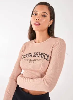 Long Sleeve Santa Monica Varsity Top