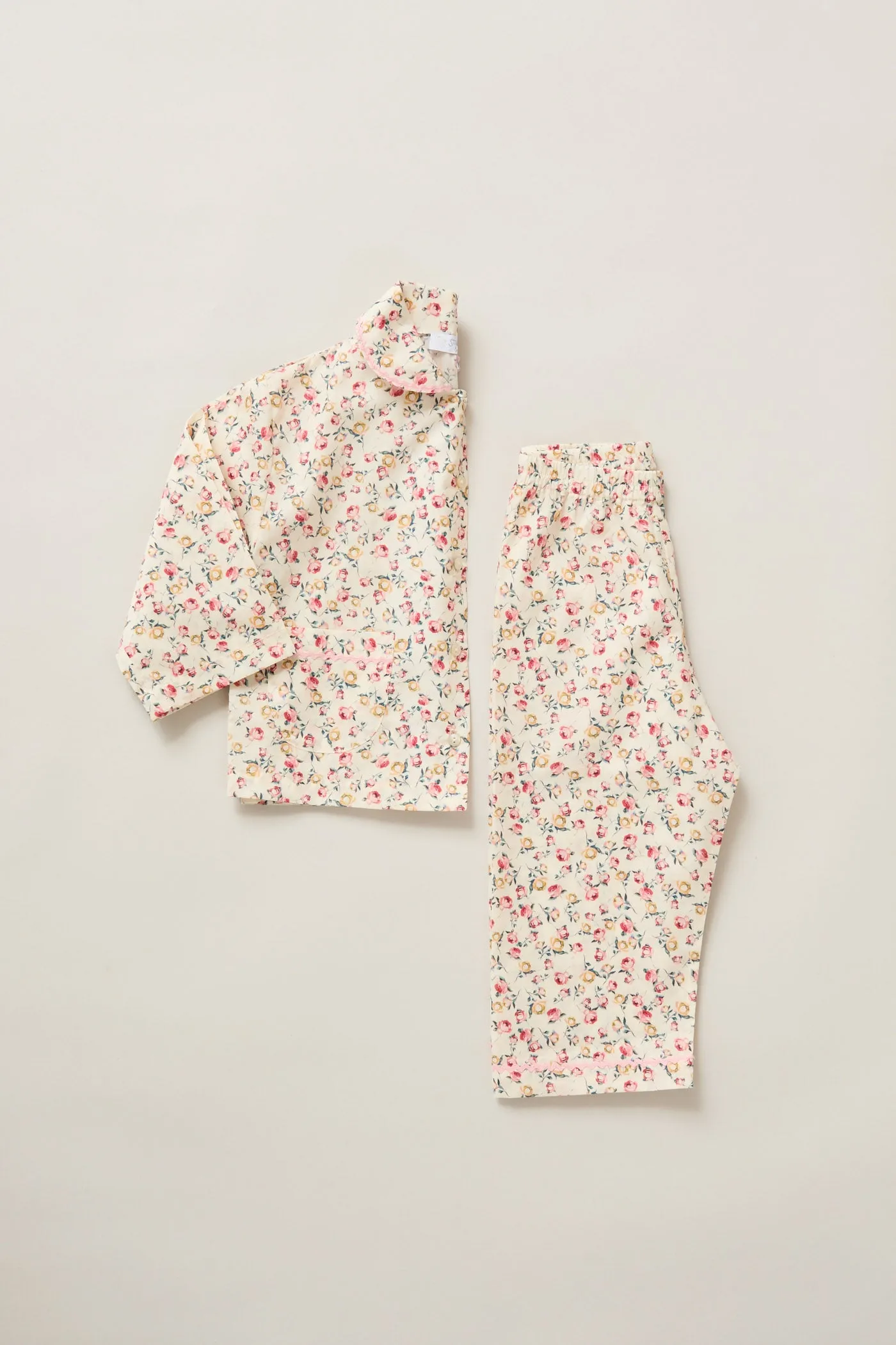 Lunar Moon Pyjamas In Cream Rosebuds