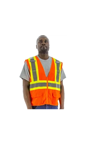 Majestic 75-3210 Hi-Vis Mesh Vest DOT Striping ANSI 2 R