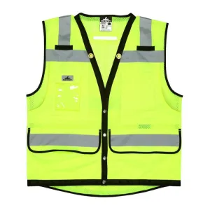 MCR Luminator Series Hi Vis Reflective Lime Safety Vest VSURVMLB