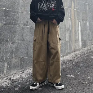 Men Cargo Pants Retro Classic Men's Autumn Loose Casual Trousers