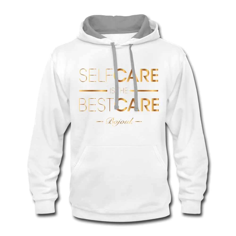 Men Self Care Contrast Hoodie