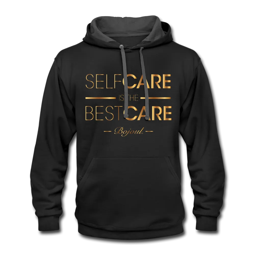 Men Self Care Contrast Hoodie