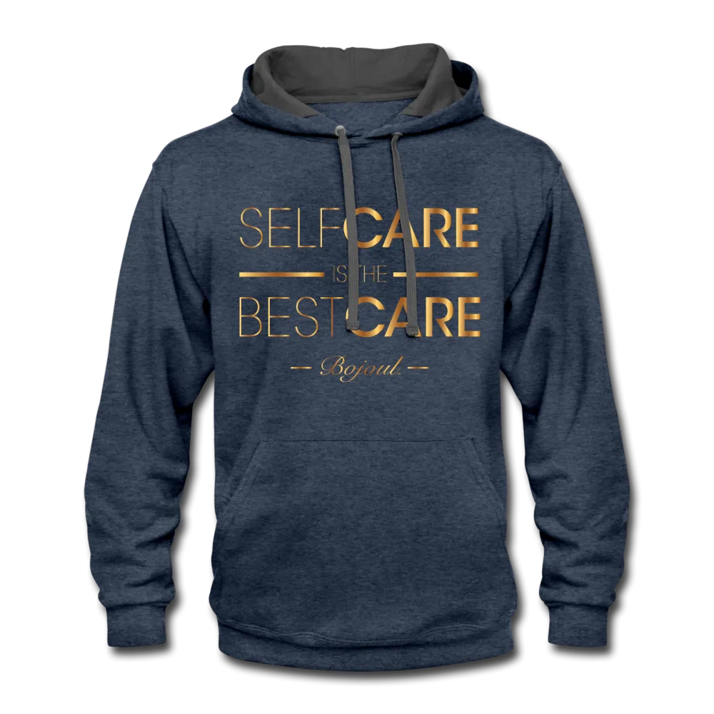 Men Self Care Contrast Hoodie