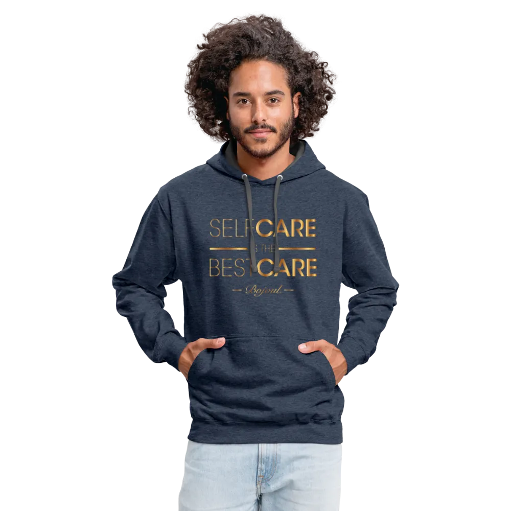 Men Self Care Contrast Hoodie