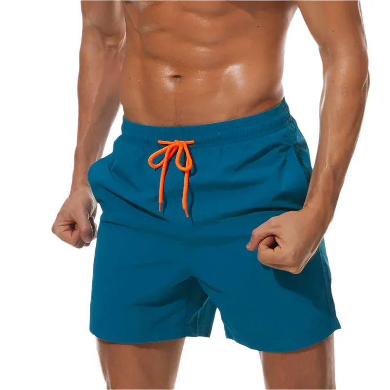 Men Swim Shorts Trunks Solid Color
