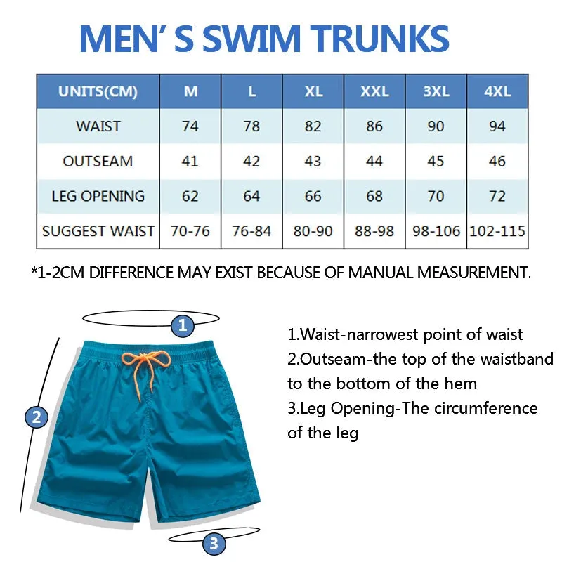 Men Swim Shorts Trunks Solid Color