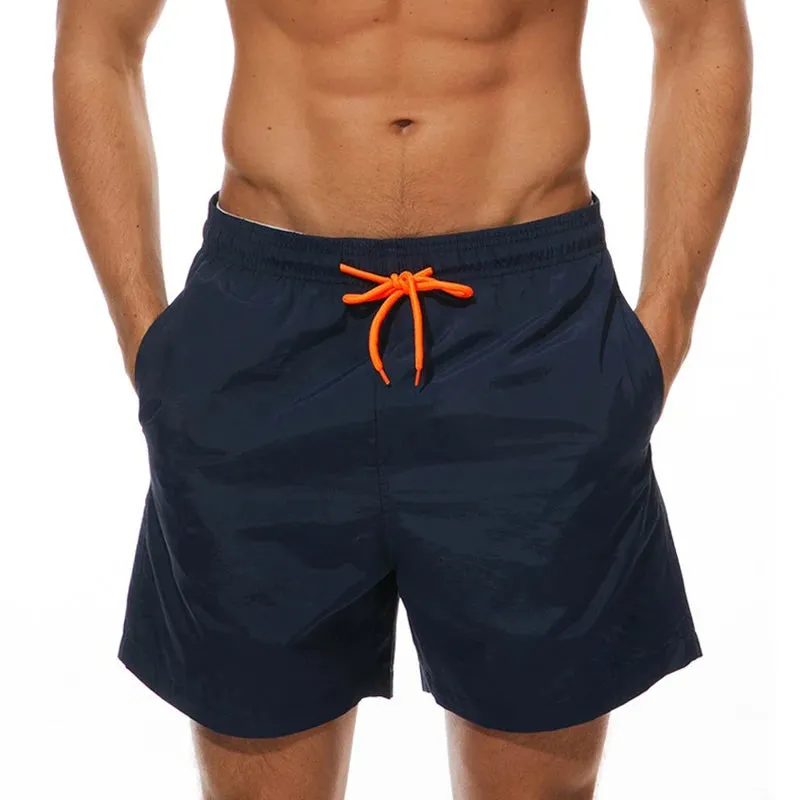 Men Swim Shorts Trunks Solid Color