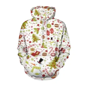Mens Happy Christmas Gift Graphic Pullover With Kangaroo Pocket Hoodies