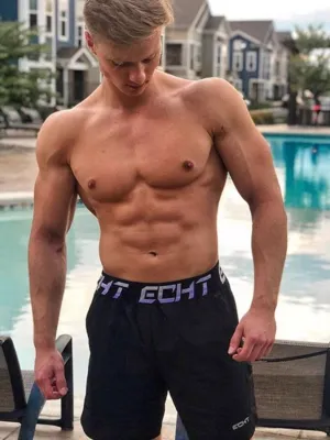 Men's Letter Elastic Waist Active Shorts