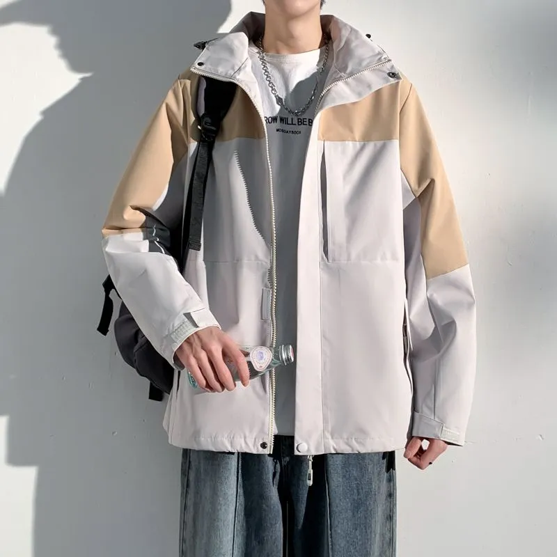 Men's Relaxed-Fit Rain Coat Featuring Windproof and Stain-Resistant Materials