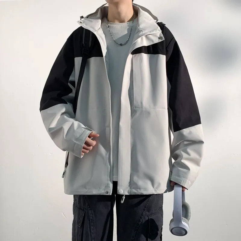 Men's Relaxed-Fit Rain Coat Featuring Windproof and Stain-Resistant Materials