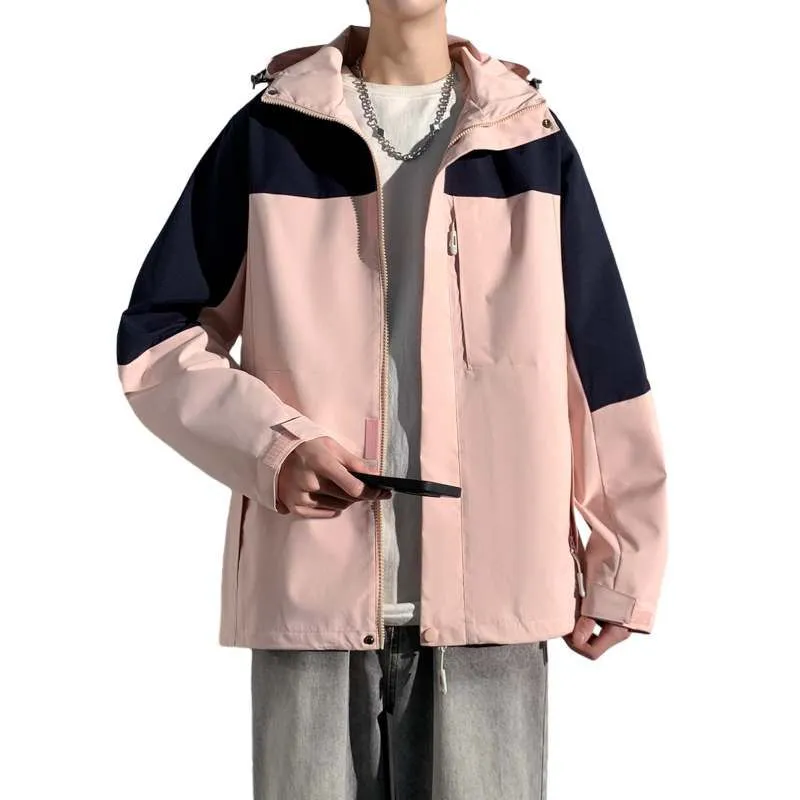 Men's Relaxed-Fit Rain Coat Featuring Windproof and Stain-Resistant Materials