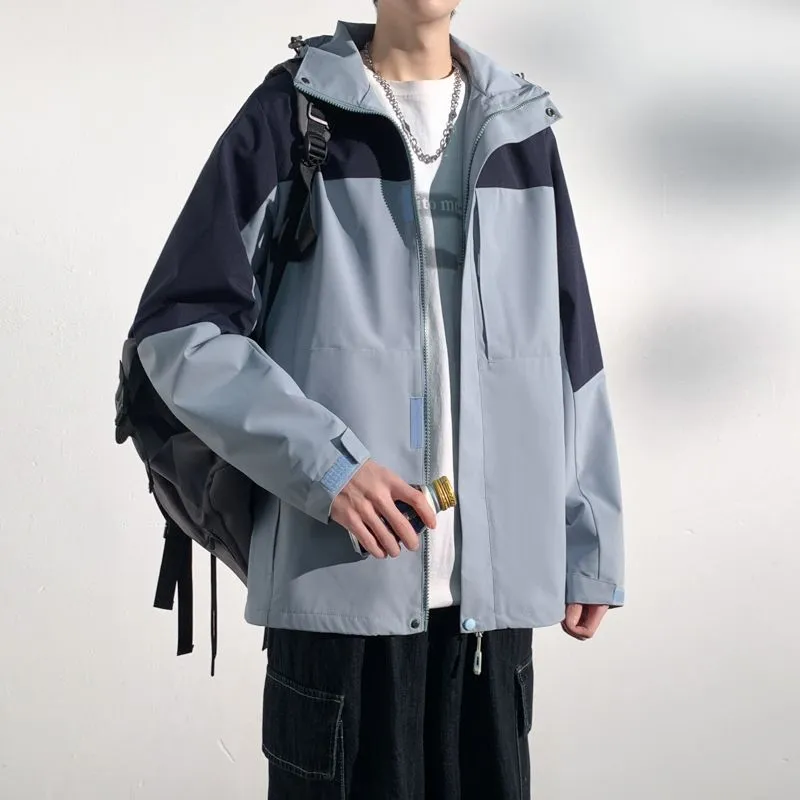 Men's Relaxed-Fit Rain Coat Featuring Windproof and Stain-Resistant Materials