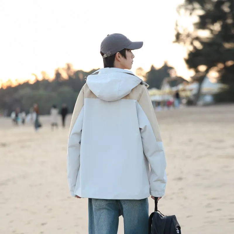 Men's Relaxed-Fit Rain Coat Featuring Windproof and Stain-Resistant Materials