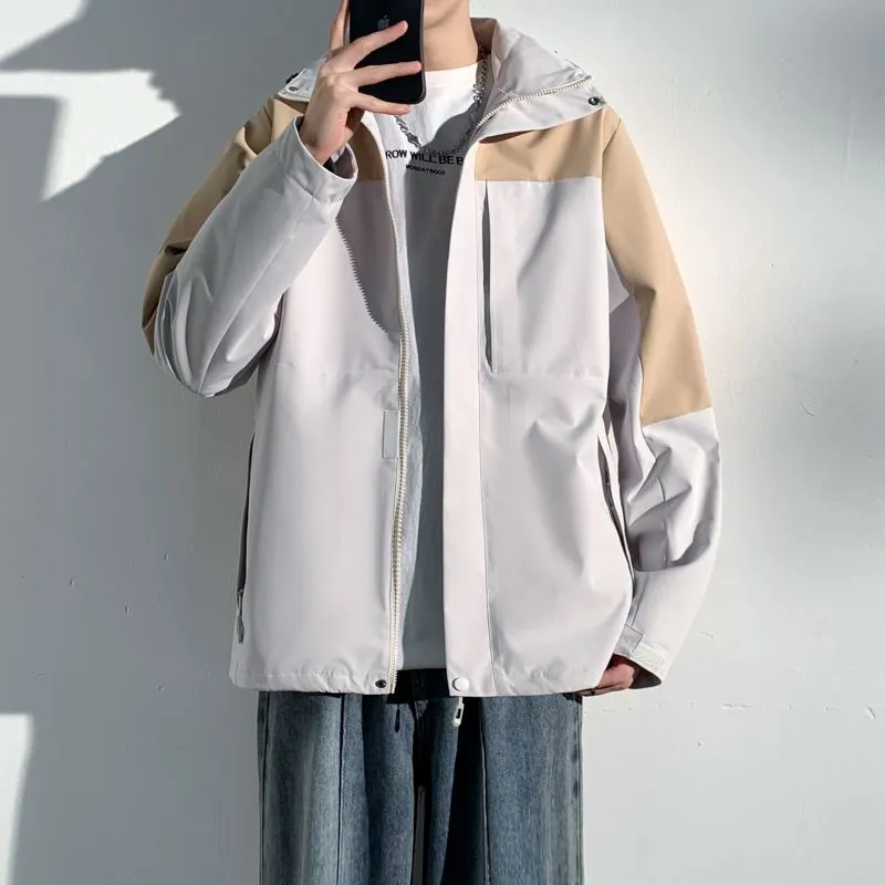 Men's Relaxed-Fit Rain Coat Featuring Windproof and Stain-Resistant Materials