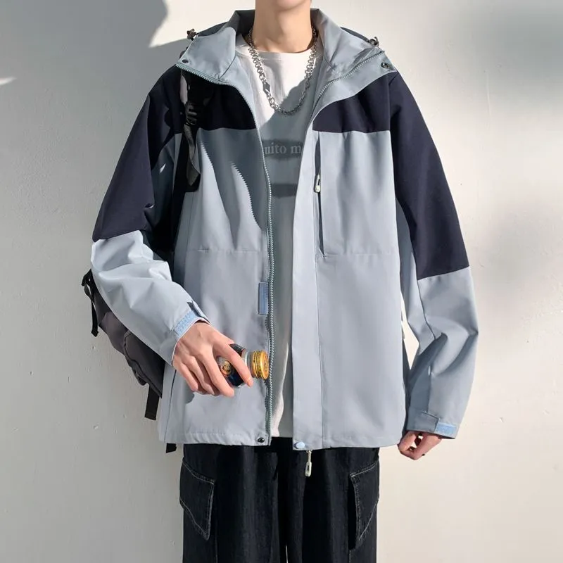 Men's Relaxed-Fit Rain Coat Featuring Windproof and Stain-Resistant Materials