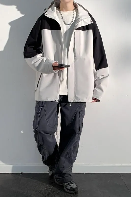 Men's Relaxed-Fit Rain Coat Featuring Windproof and Stain-Resistant Materials