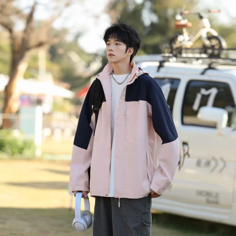 Men's Relaxed-Fit Rain Coat Featuring Windproof and Stain-Resistant Materials