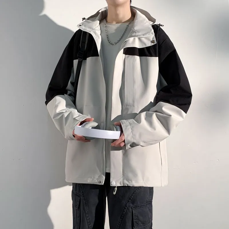 Men's Relaxed-Fit Rain Coat Featuring Windproof and Stain-Resistant Materials