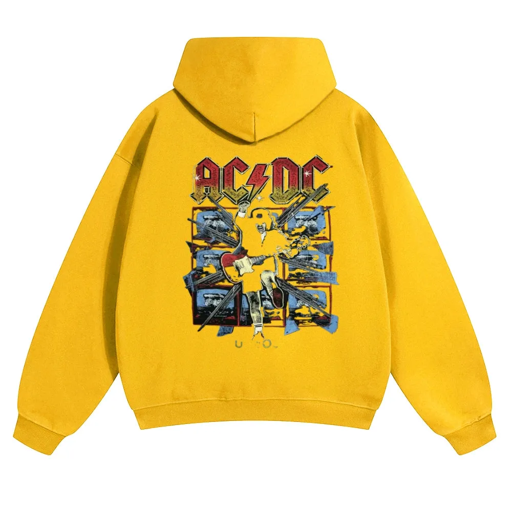 Mens Vintage ACDC Rock Band Hoodies