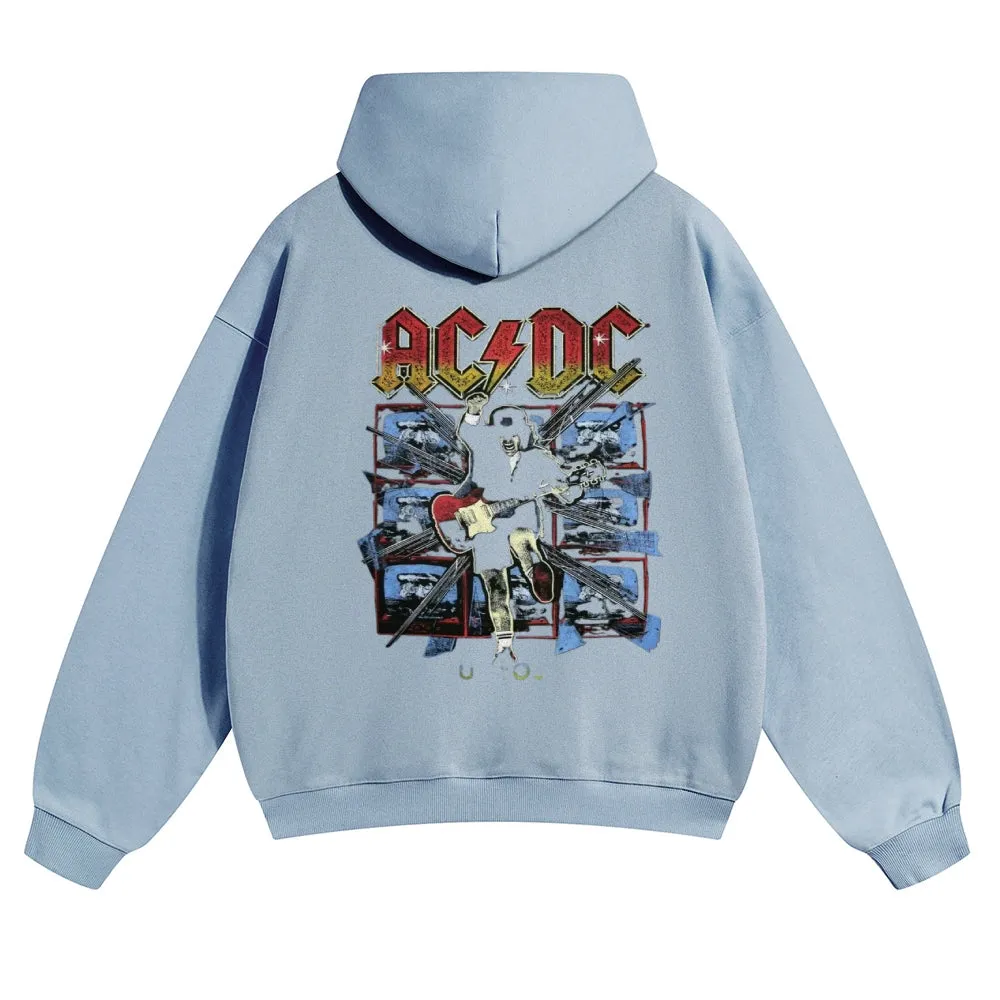 Mens Vintage ACDC Rock Band Hoodies