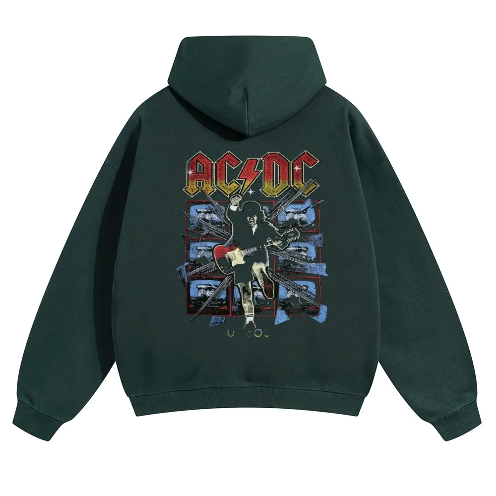 Mens Vintage ACDC Rock Band Hoodies