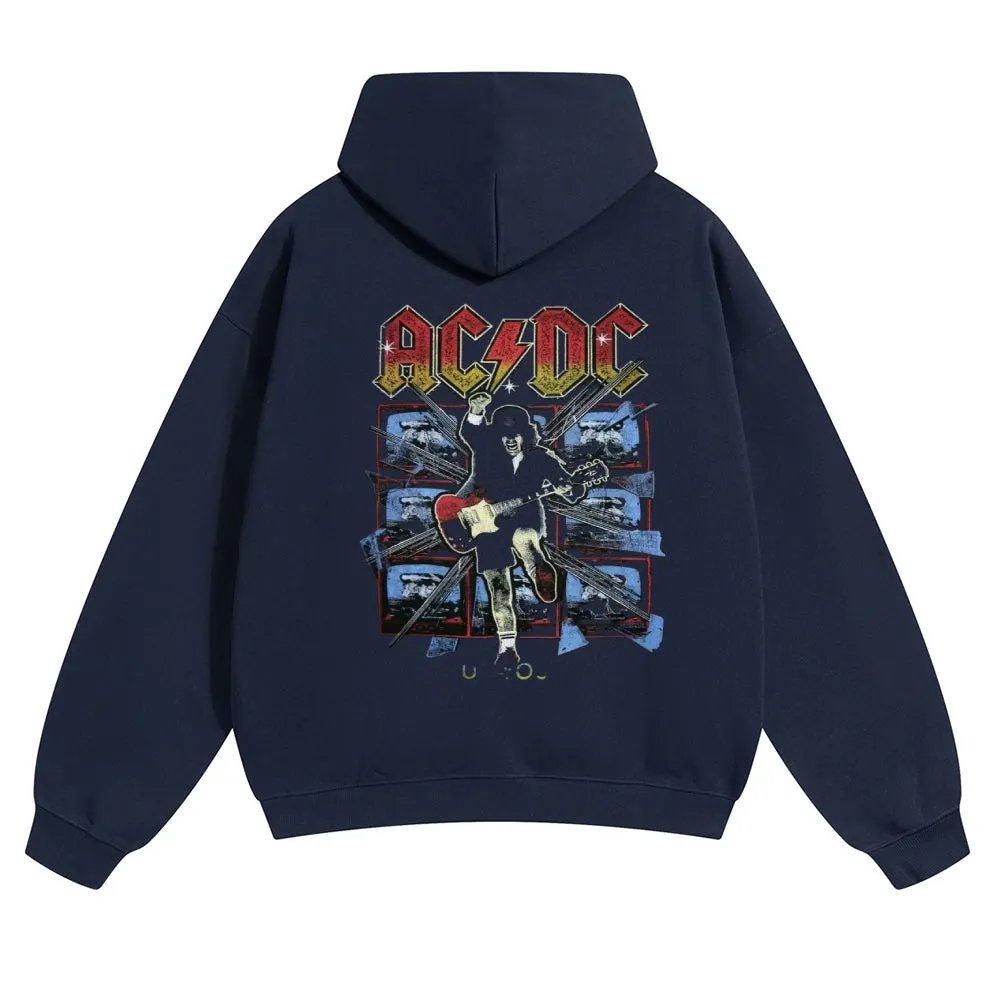 Mens Vintage ACDC Rock Band Hoodies