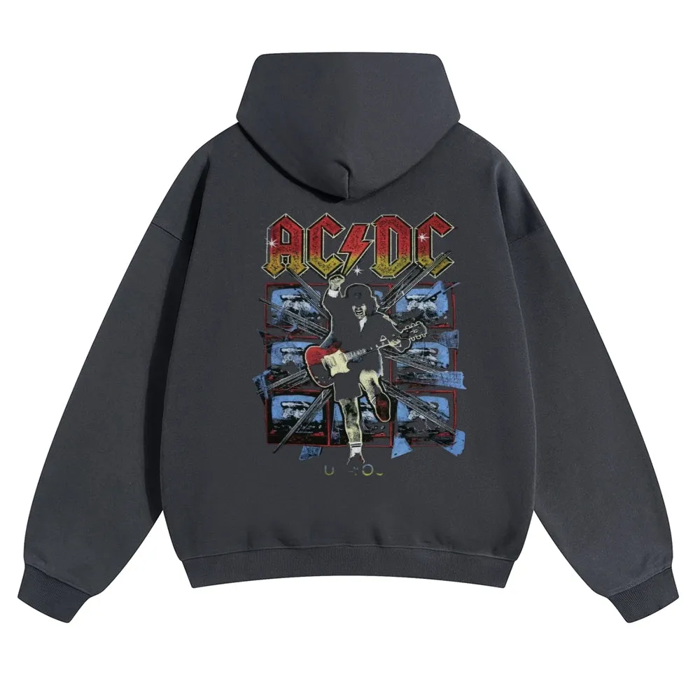 Mens Vintage ACDC Rock Band Hoodies