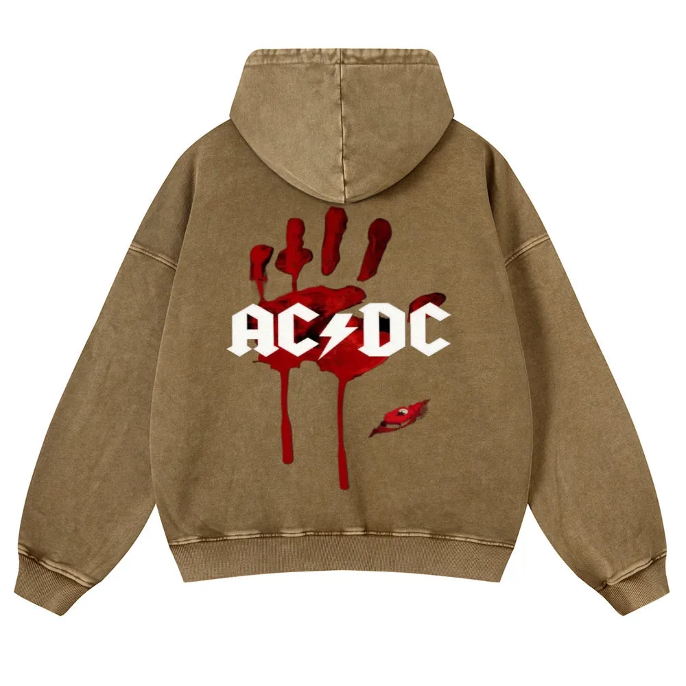 Mens Vintage ACDC Rock Band Hoodies