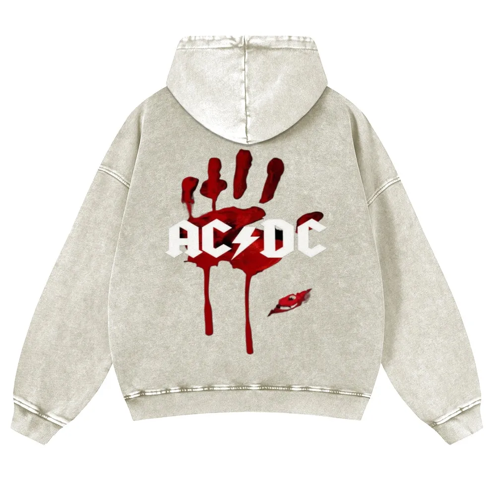 Mens Vintage ACDC Rock Band Hoodies