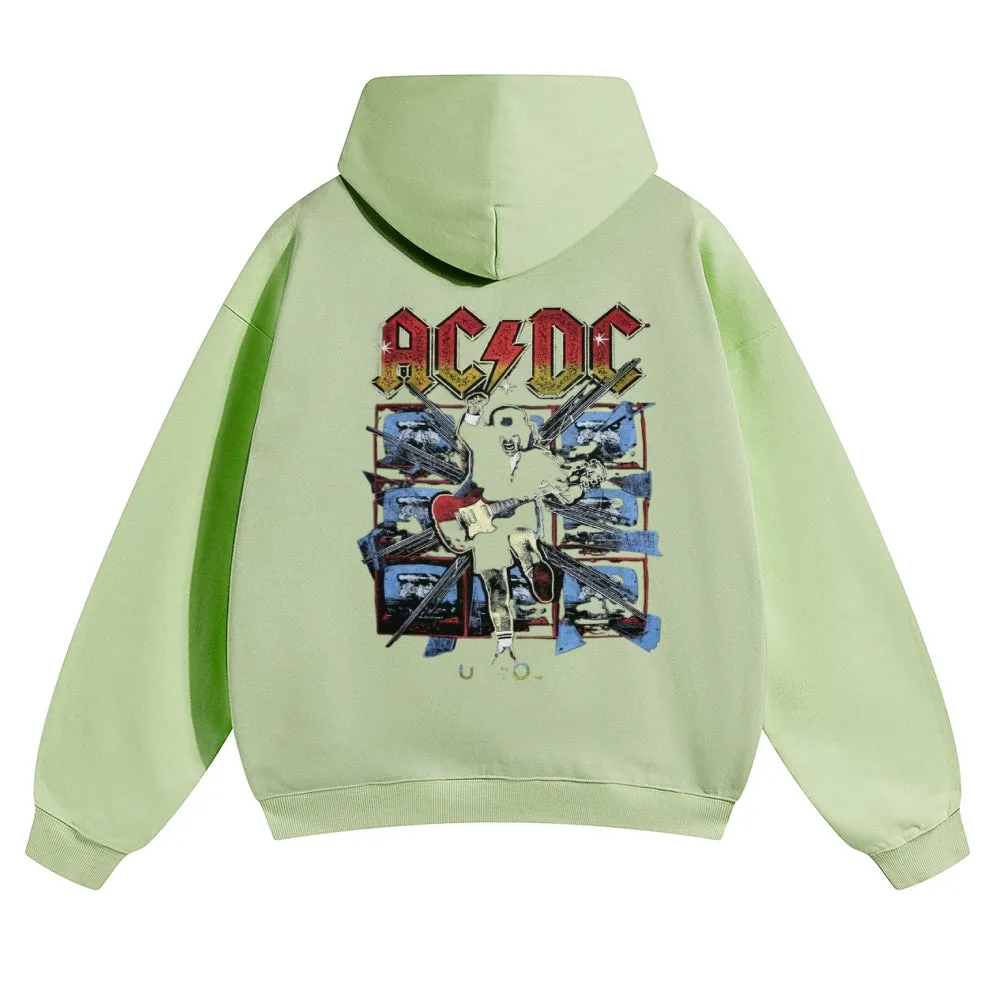Mens Vintage ACDC Rock Band Hoodies