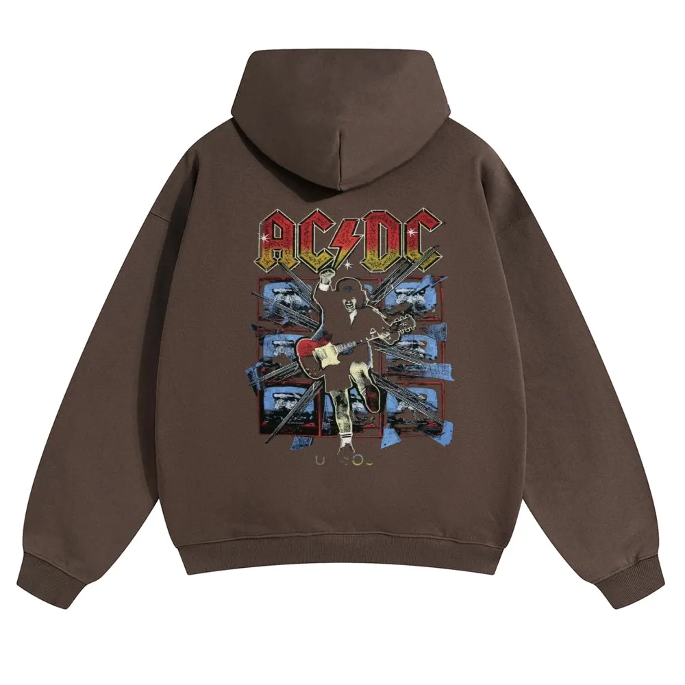 Mens Vintage ACDC Rock Band Hoodies
