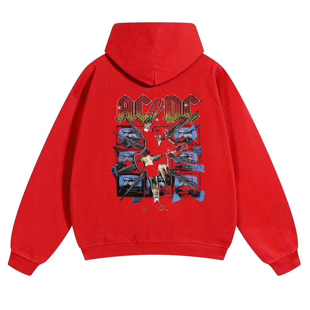 Mens Vintage ACDC Rock Band Hoodies