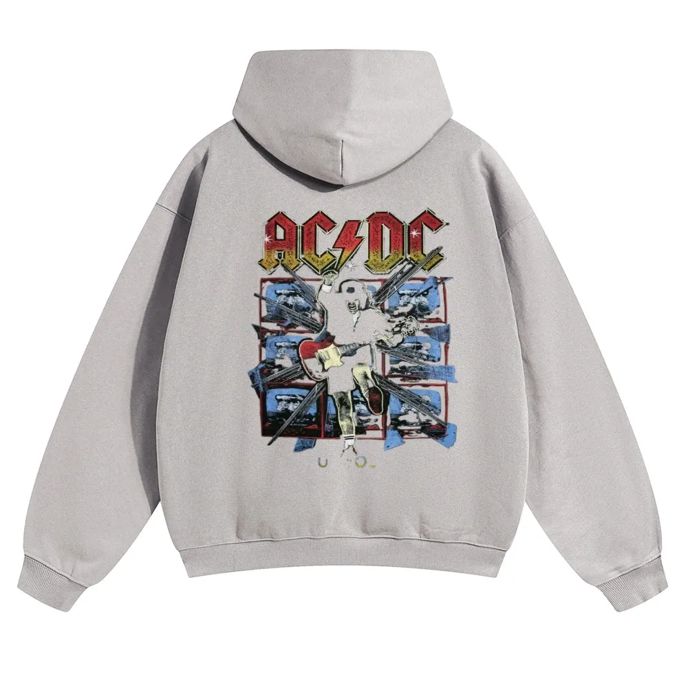 Mens Vintage ACDC Rock Band Hoodies