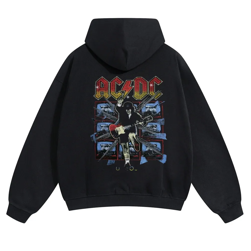 Mens Vintage ACDC Rock Band Hoodies