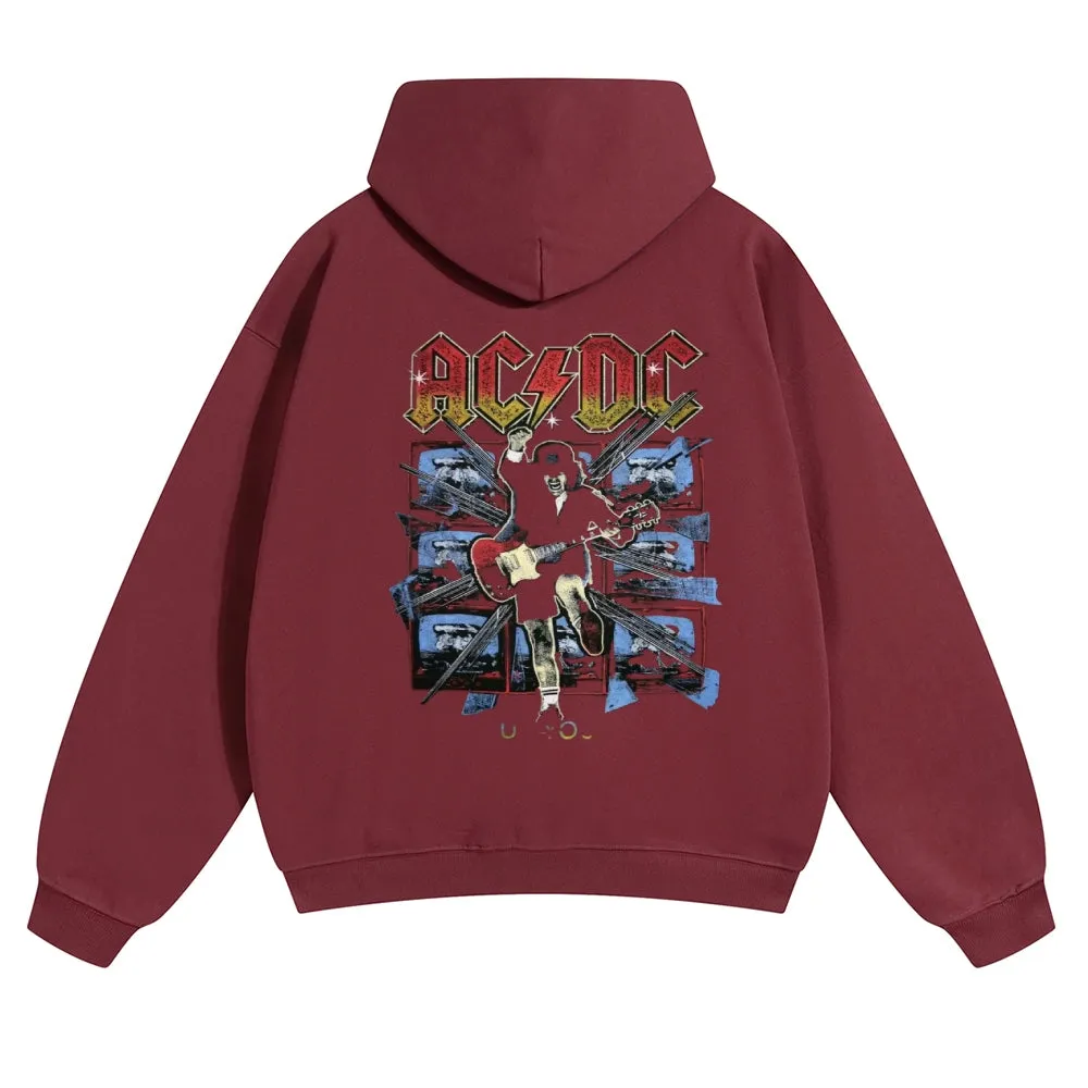 Mens Vintage ACDC Rock Band Hoodies