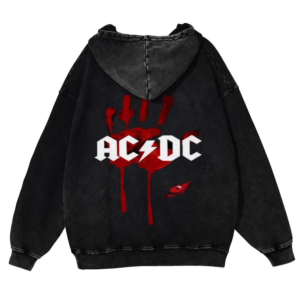 Mens Vintage ACDC Rock Band Hoodies