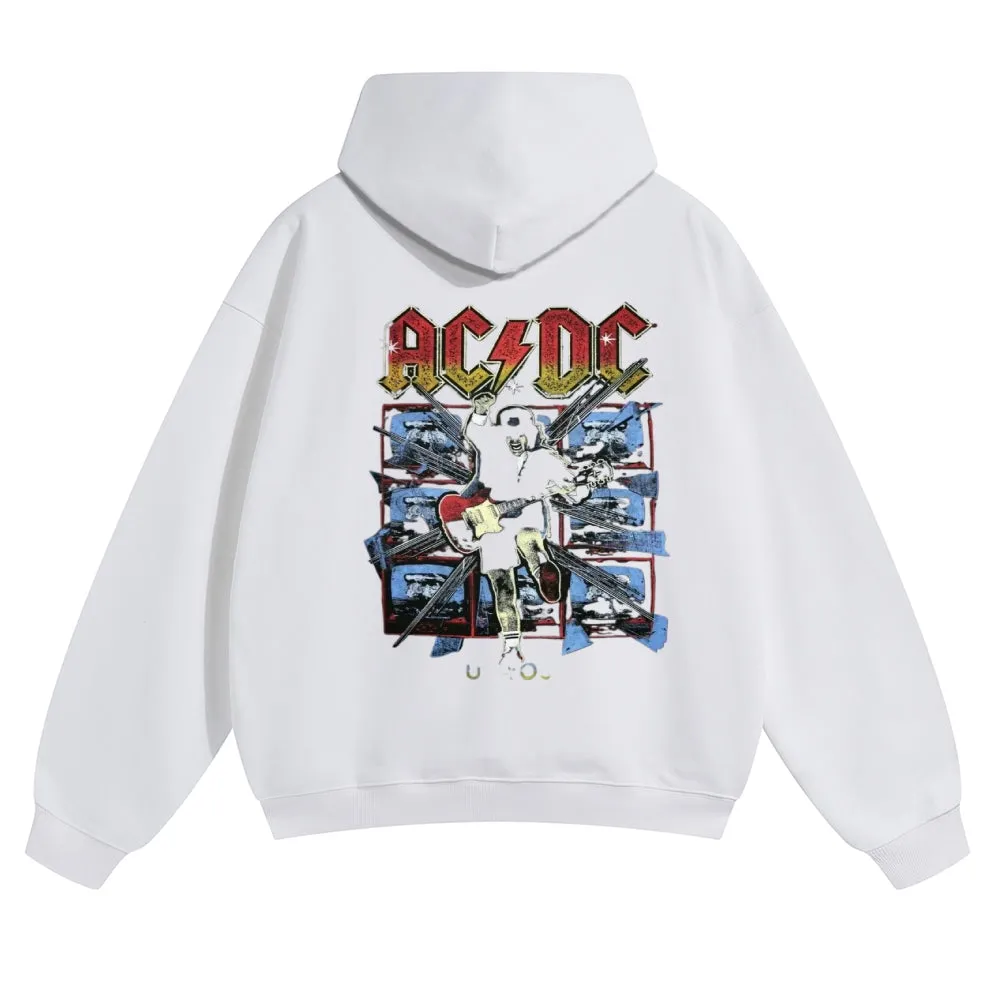 Mens Vintage ACDC Rock Band Hoodies