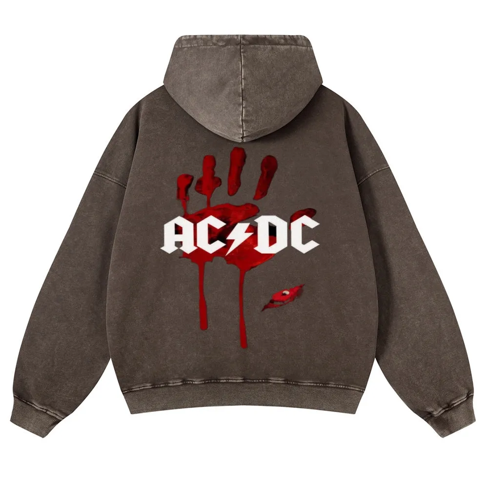 Mens Vintage ACDC Rock Band Hoodies