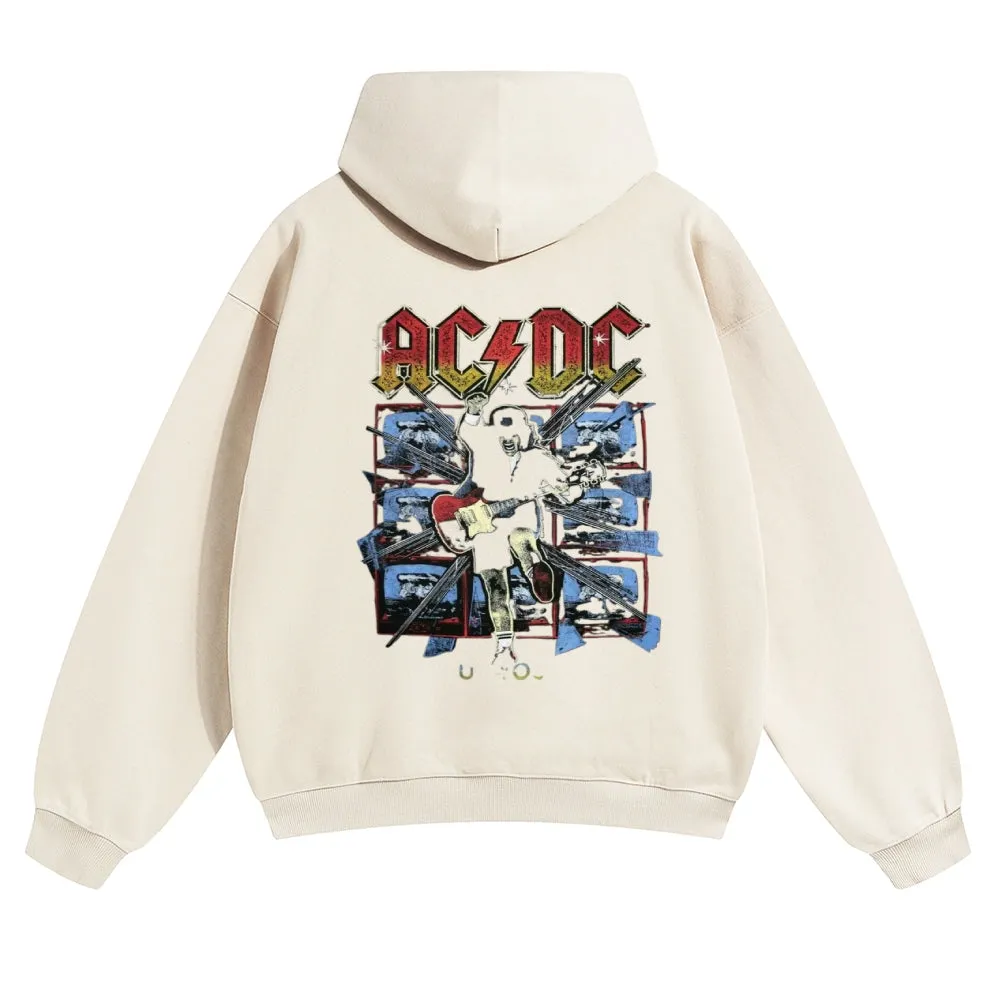 Mens Vintage ACDC Rock Band Hoodies