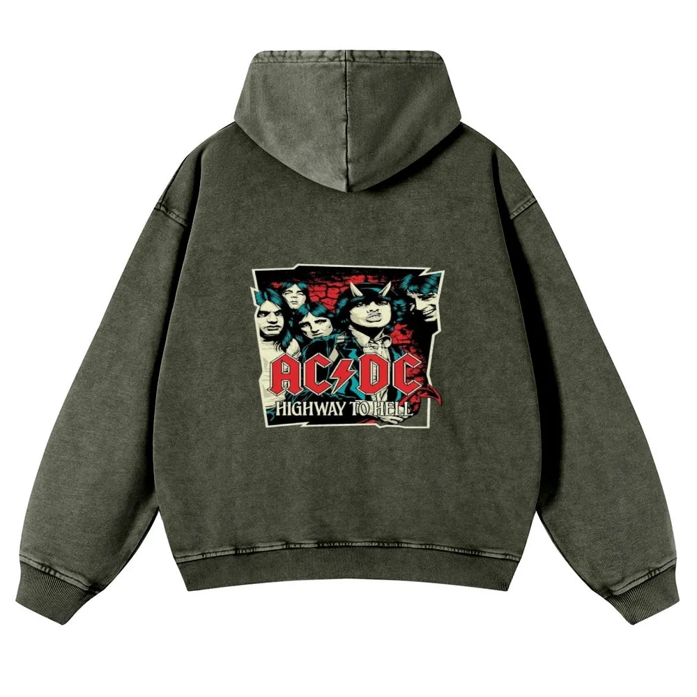 Mens Vintage ACDC Rock Hoodies