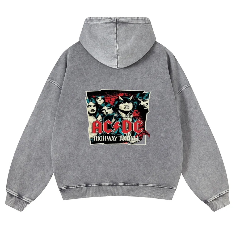 Mens Vintage ACDC Rock Hoodies