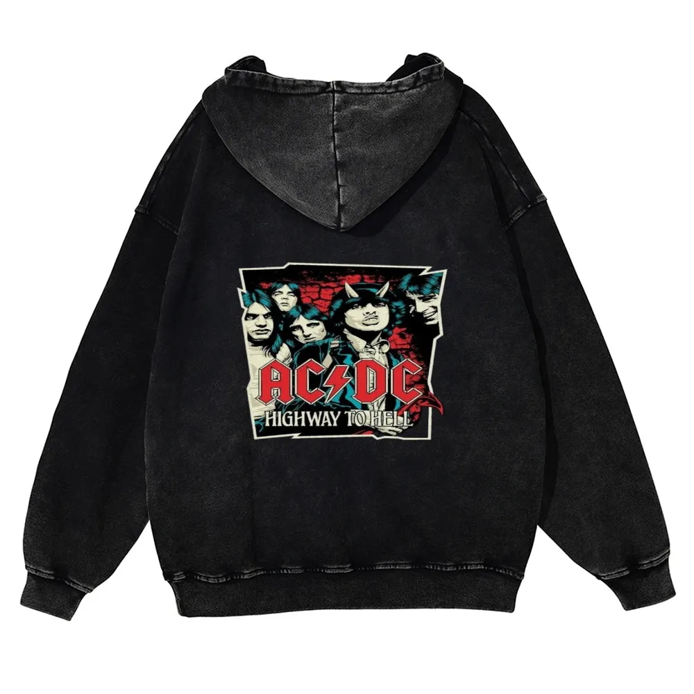 Mens Vintage ACDC Rock Hoodies