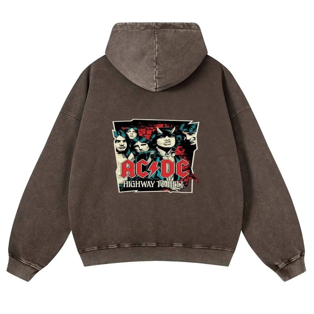 Mens Vintage ACDC Rock Hoodies
