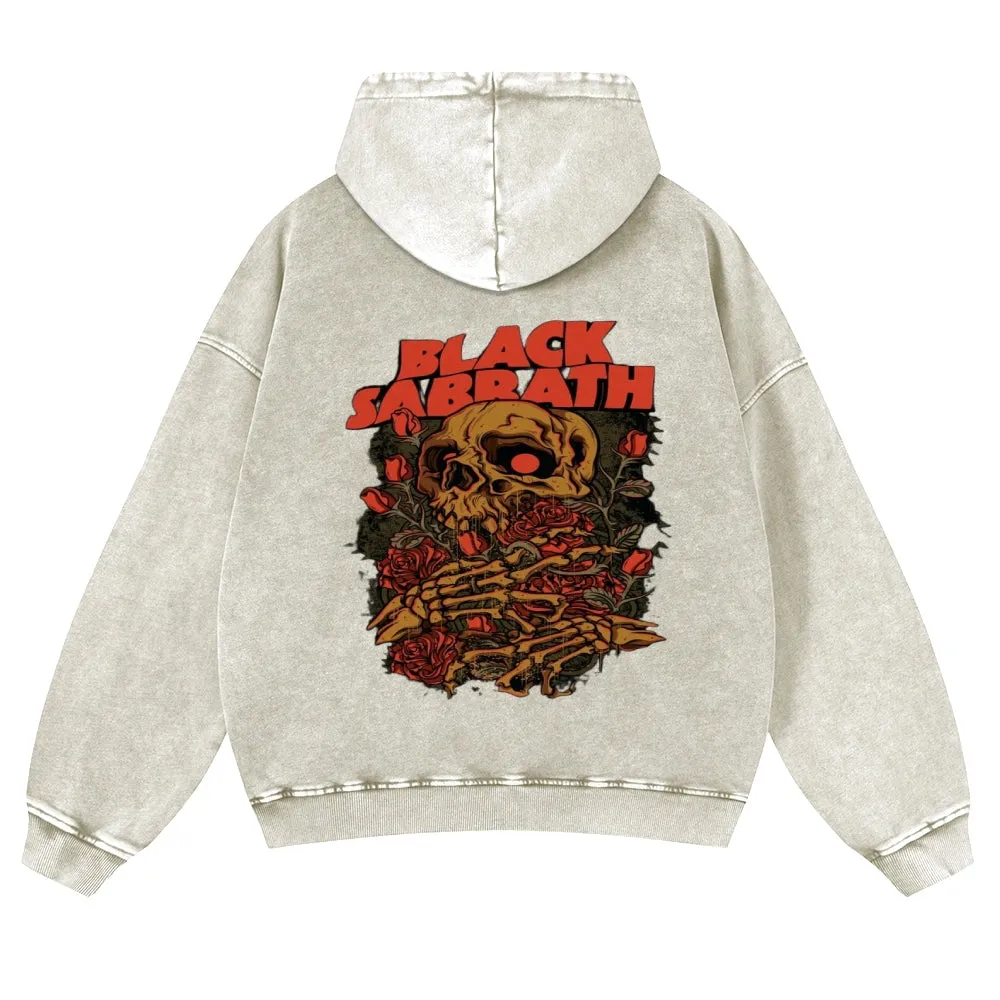 Mens Vintage Black Sabbath Rock Band Hoodies