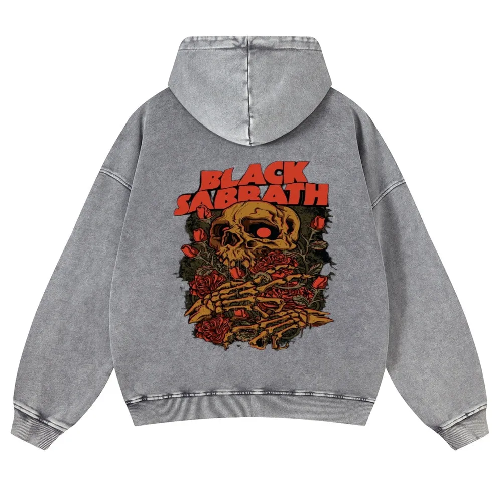 Mens Vintage Black Sabbath Rock Band Hoodies